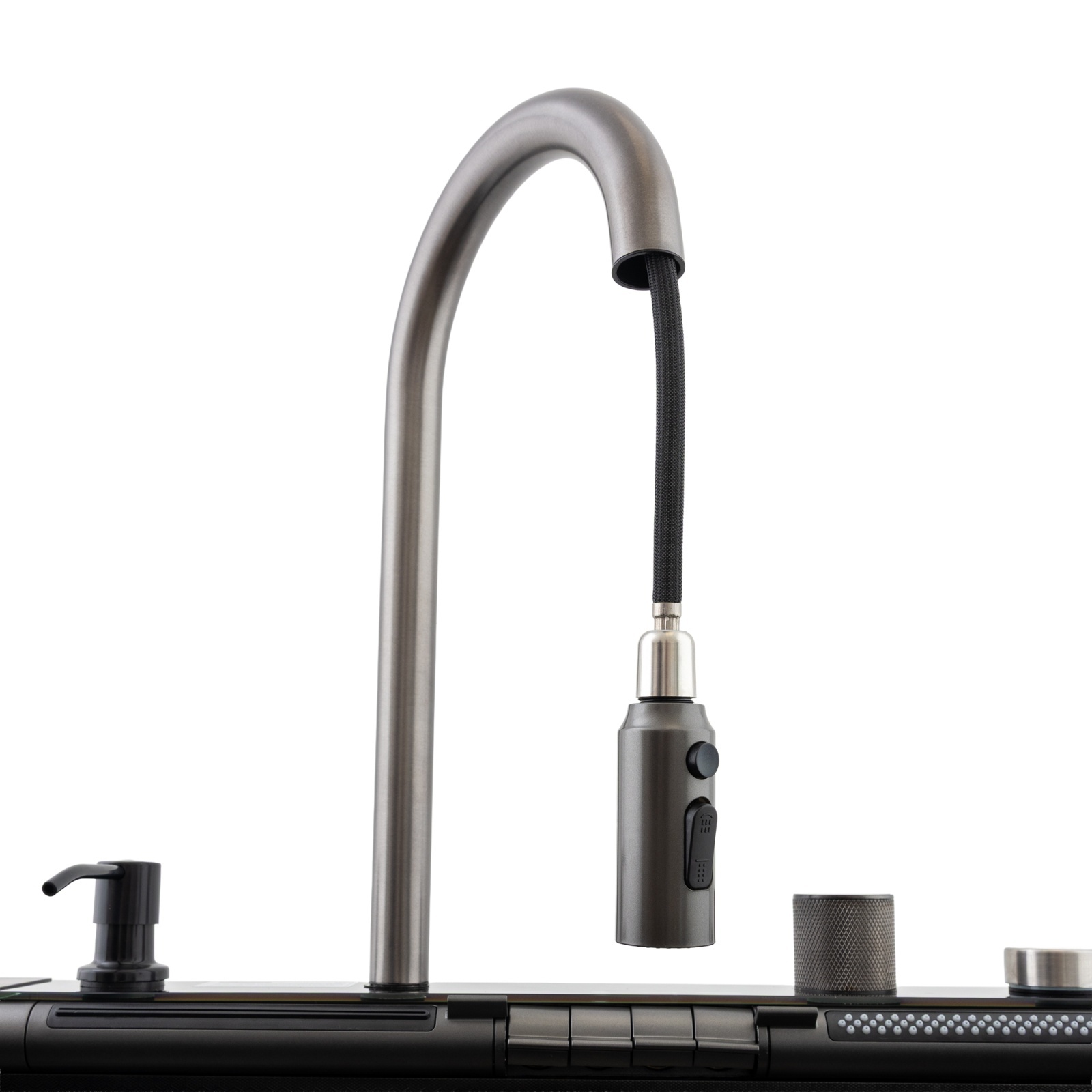 MH7546-SET-06 Chiuveta multifunctionala din inox nano black, honeycomb, seria Decor MIXXUS Innovative ReliableTools