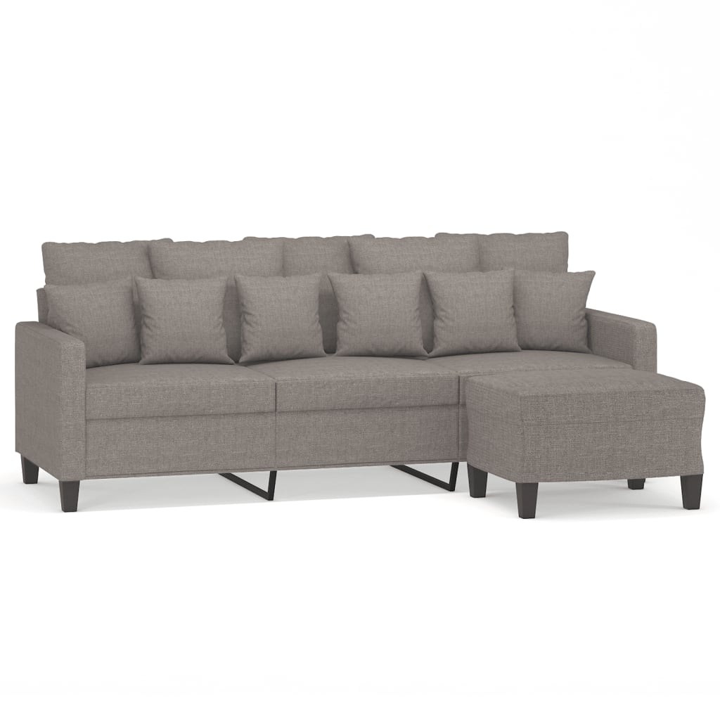 Canapea cu 3 locuri și taburet, taupe, 180 cm, material textil GartenMobel Dekor