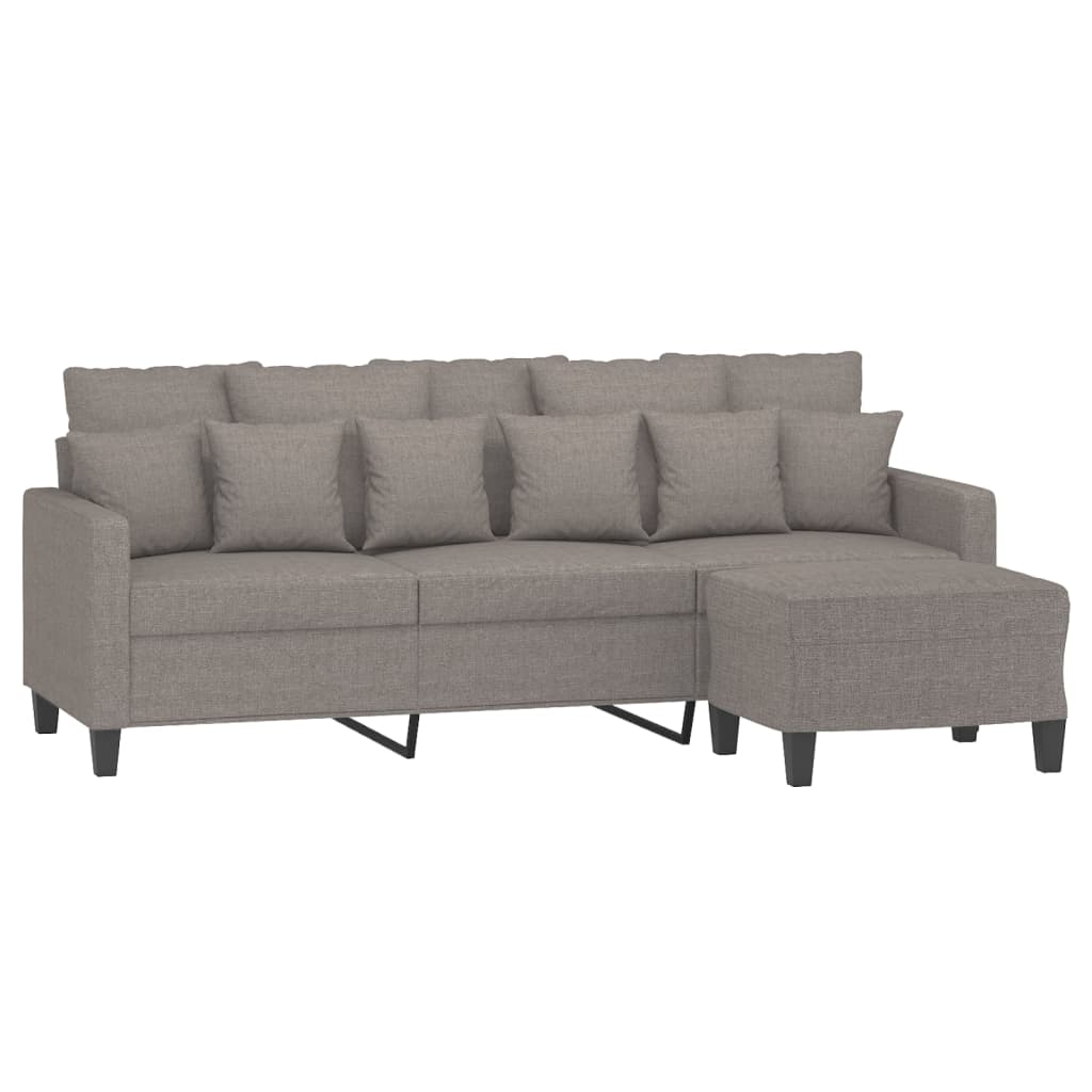 Canapea cu 3 locuri și taburet, taupe, 180 cm, material textil GartenMobel Dekor