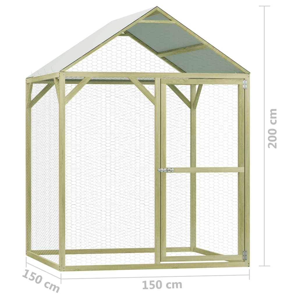 Coteț de păsări, 1,5 x 1,5 x 2 m, lemn de pin tratat GartenMobel Dekor