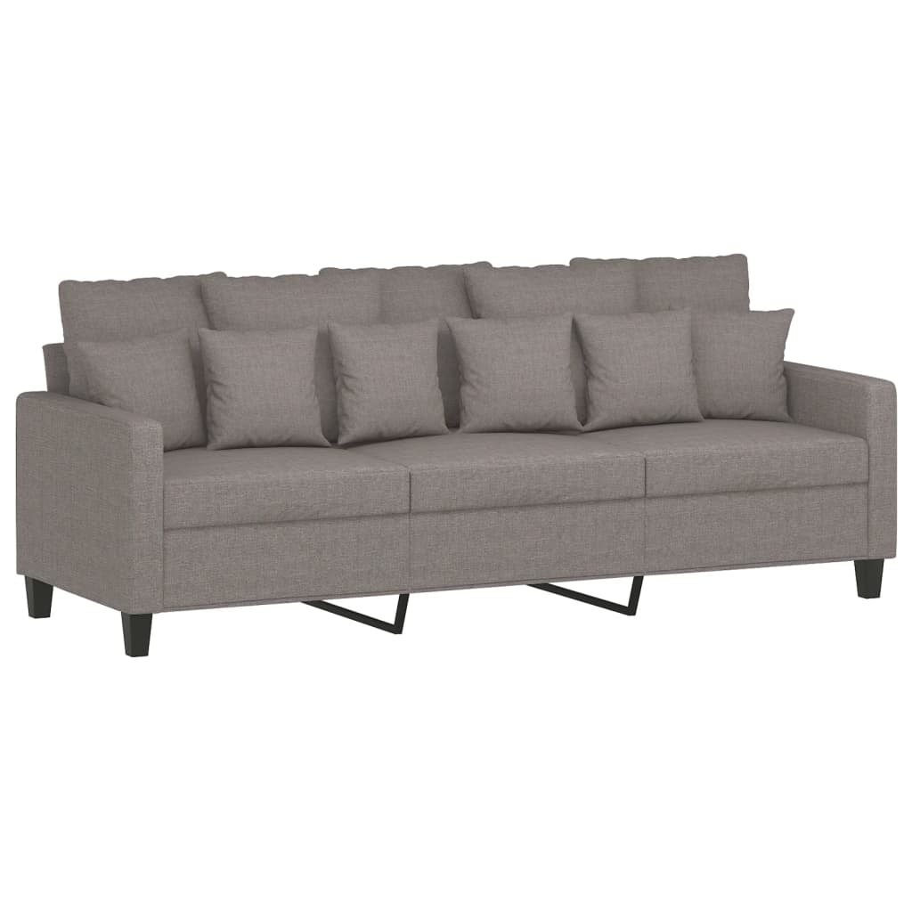 Set de canapea cu perne, 3 piese, gri taupe, material textil GartenMobel Dekor