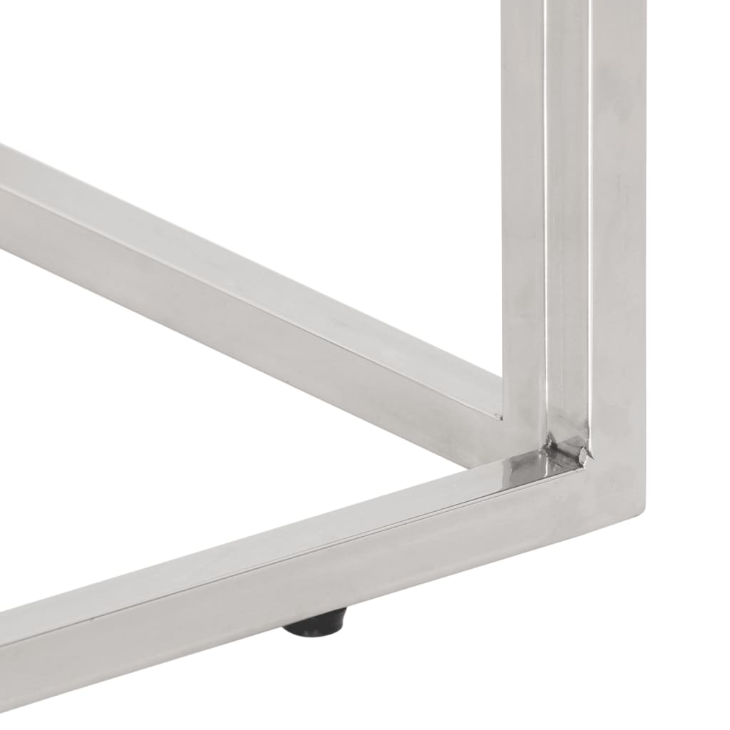 Măsuță consolă, oțel inoxidabil argintiu și sticlă securizată GartenMobel Dekor