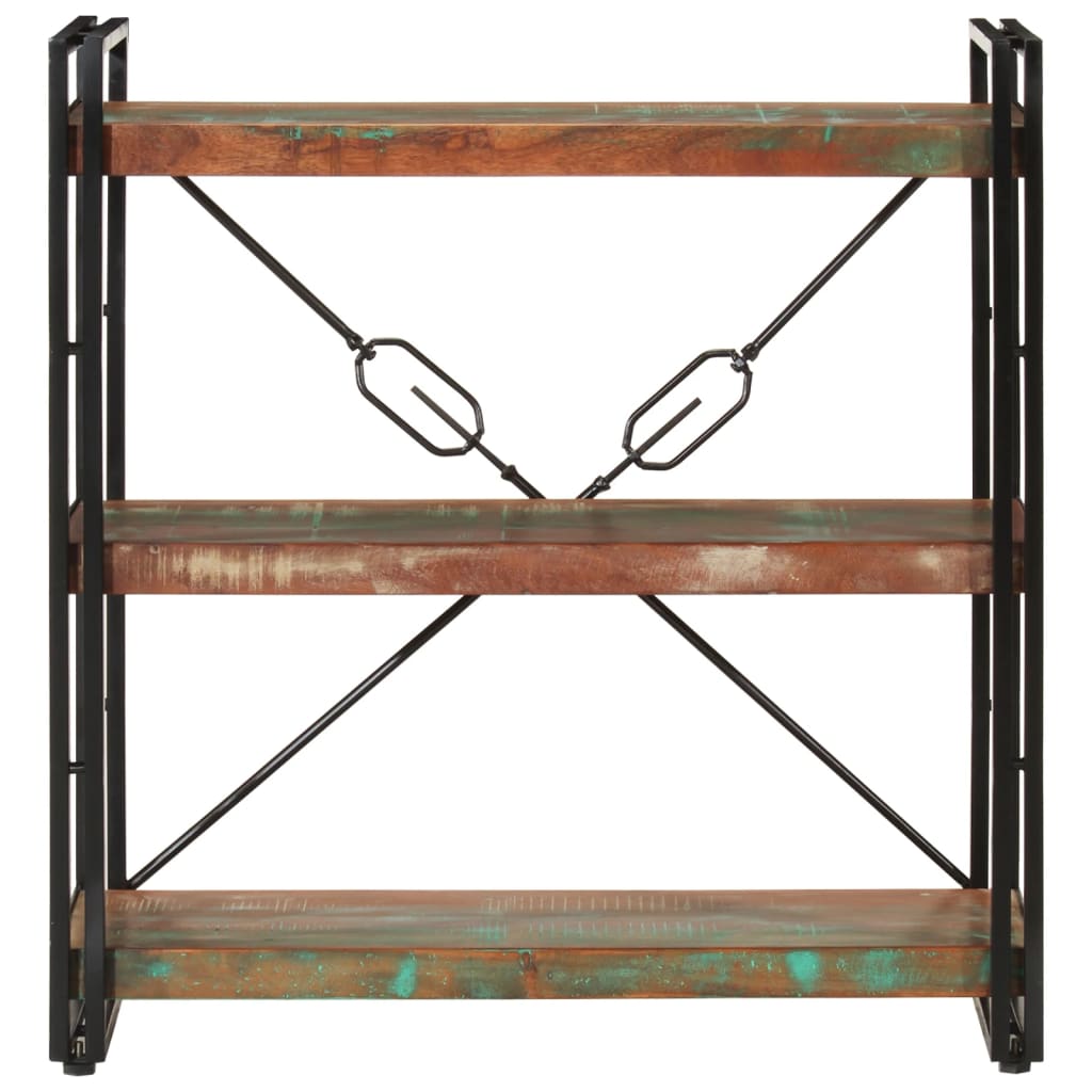 Bibliotecă cu 3 niveluri, 77x30x80 cm, lemn masiv reciclat/fier GartenMobel Dekor