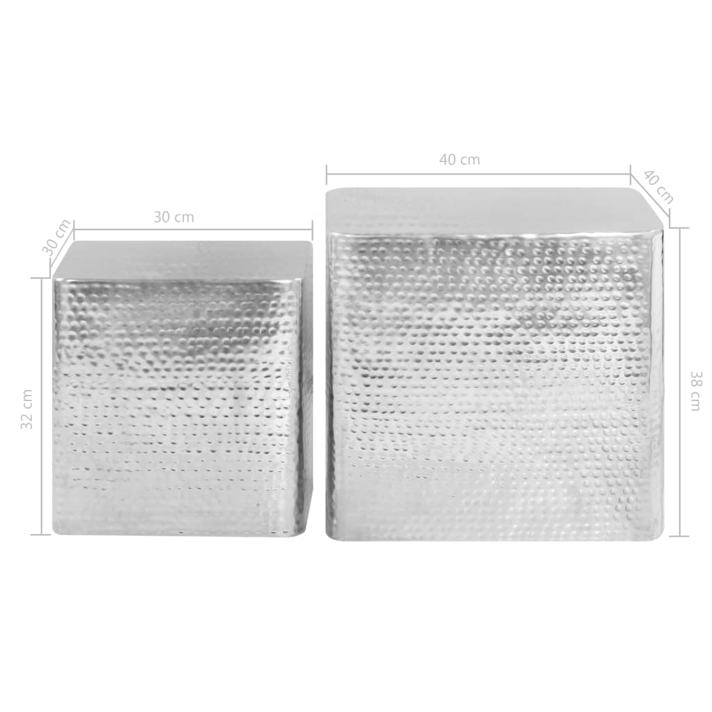 Măsuțe de cafea, 2 buc., argintiu, aluminiu GartenMobel Dekor