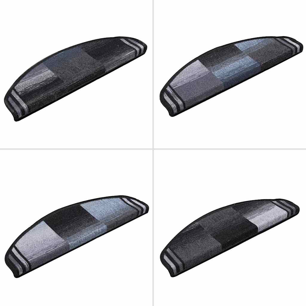 Covorașe scări autoadezive, 15 buc., negru și gri, 65x21x4 cm GartenMobel Dekor