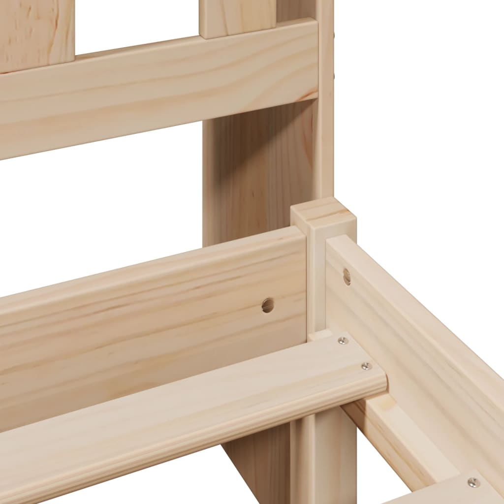 Pat cu bibliotecă fără saltea, 150x200 cm, lemn masiv de pin GartenMobel Dekor