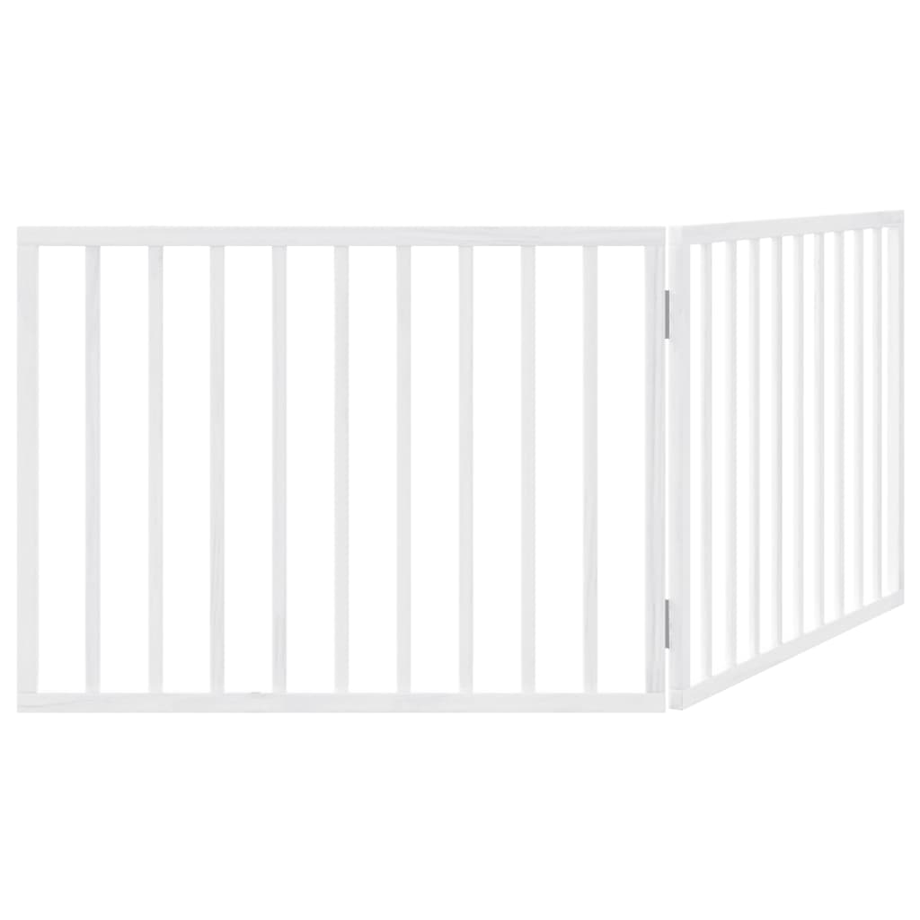 Poartă pentru câini pliabilă, 2 panouri, alb, 160 cm, lemn plop GartenMobel Dekor