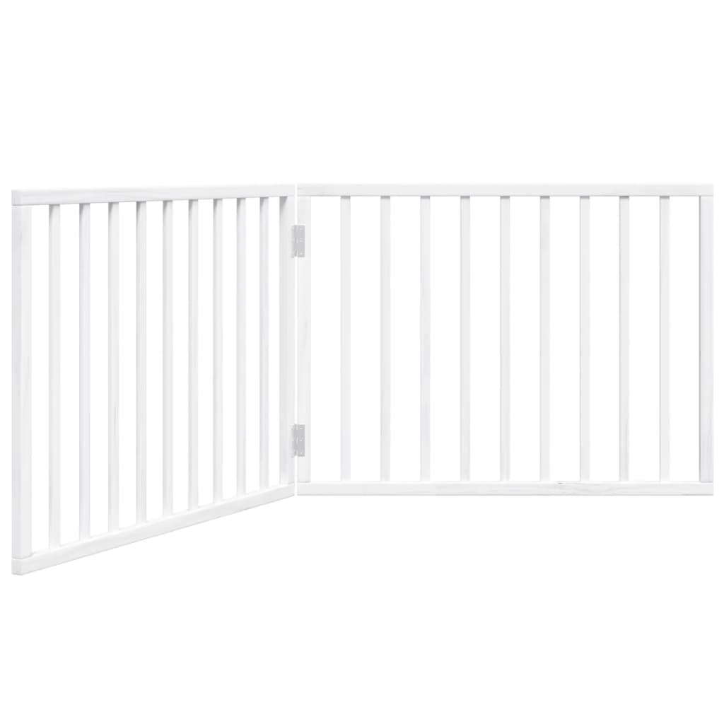 Poartă pentru câini pliabilă, 2 panouri, alb, 160 cm, lemn plop GartenMobel Dekor