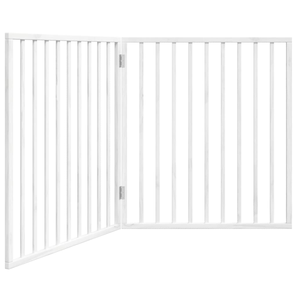 Poartă pentru câini pliabilă, 2 panouri, alb, 160 cm, lemn plop GartenMobel Dekor