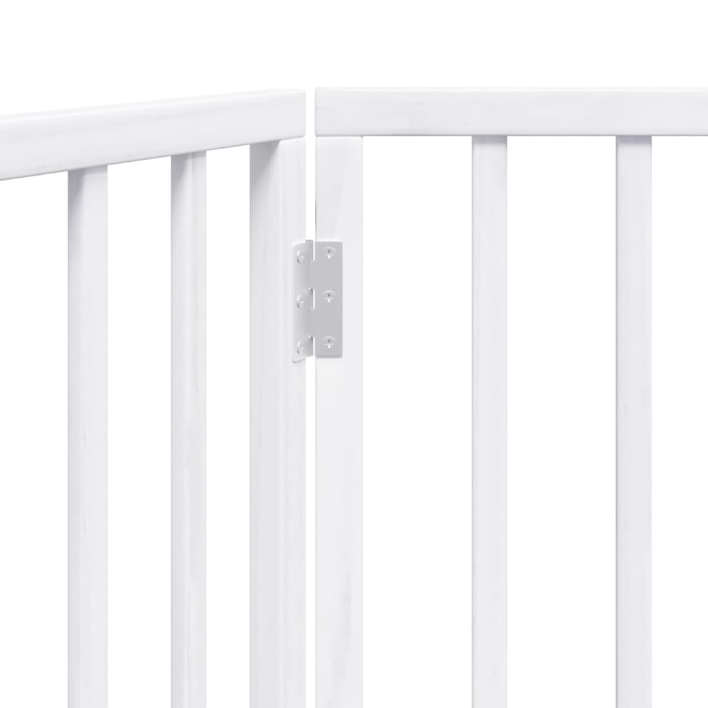 Poartă pentru câini pliabilă, 2 panouri, alb, 160 cm, lemn plop GartenMobel Dekor