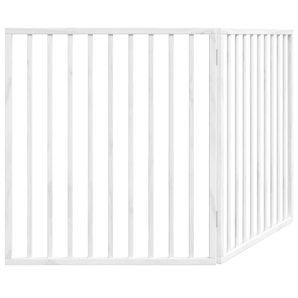 Poartă pentru câini pliabilă, 2 panouri, alb, 160 cm, lemn plop GartenMobel Dekor