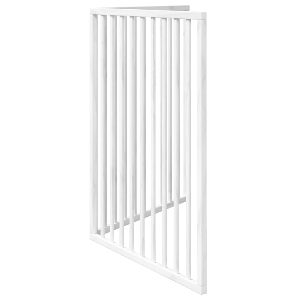 Poartă pentru câini pliabilă, 2 panouri, alb, 160 cm, lemn plop GartenMobel Dekor