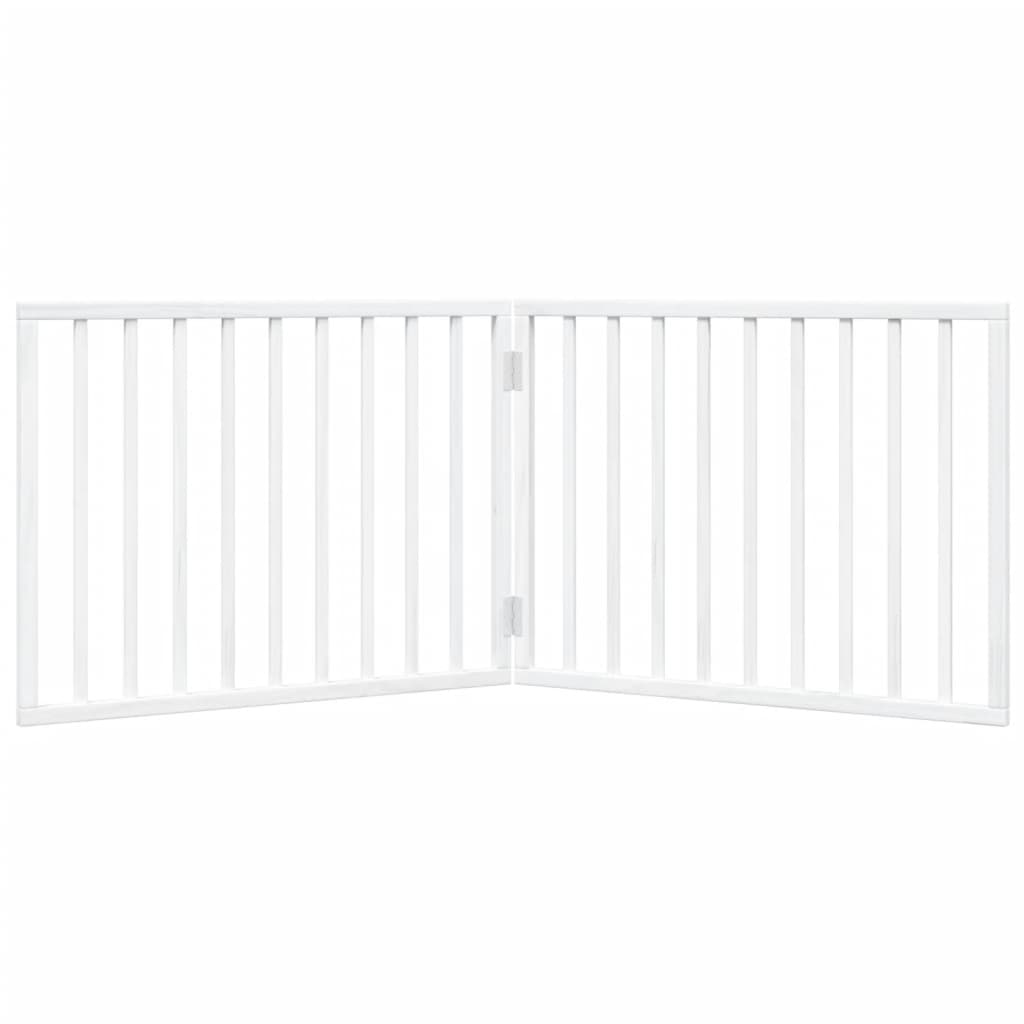 Poartă pentru câini pliabilă, 2 panouri, alb, 160 cm, lemn plop GartenMobel Dekor
