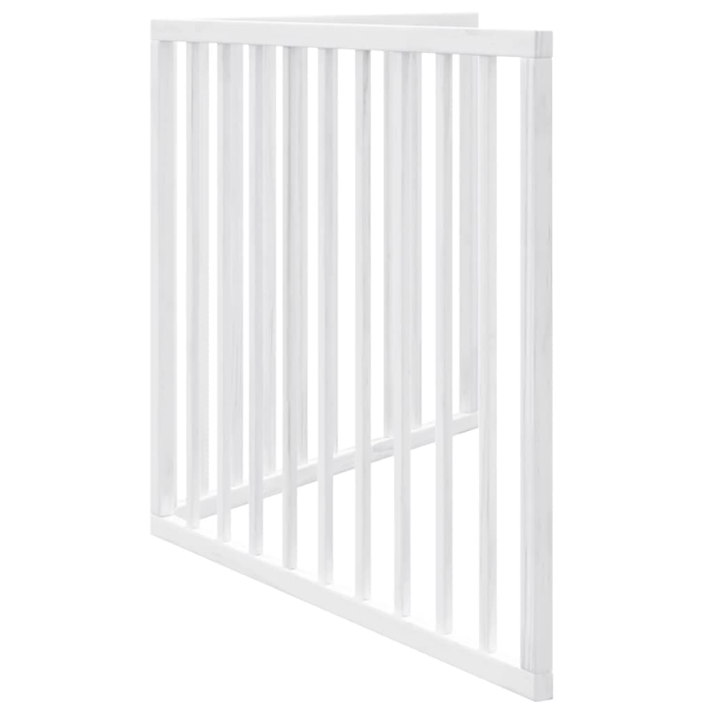 Poartă pentru câini pliabilă, 2 panouri, alb, 160 cm, lemn plop GartenMobel Dekor
