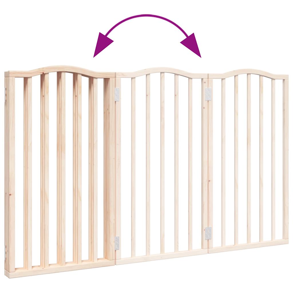 Poartă pentru câini pliabilă, 3 panouri, 150 cm, lemn de plop GartenMobel Dekor
