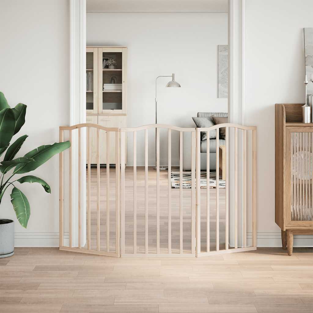 Poartă pentru câini pliabilă, 3 panouri, 150 cm, lemn de plop GartenMobel Dekor