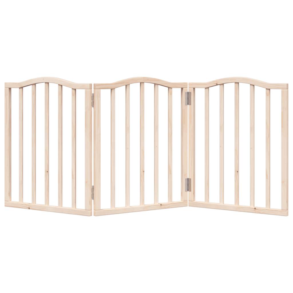 Poartă pentru câini pliabilă, 3 panouri, 150 cm, lemn de plop GartenMobel Dekor