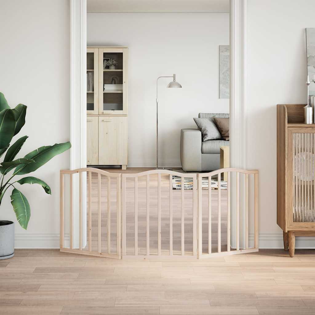 Poartă pentru câini pliabilă, 3 panouri, 150 cm, lemn de plop GartenMobel Dekor