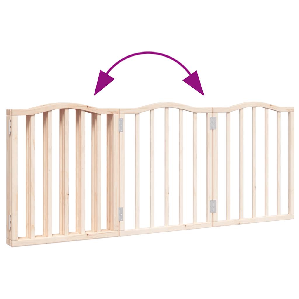 Poartă pentru câini pliabilă, 3 panouri, 150 cm, lemn de plop GartenMobel Dekor