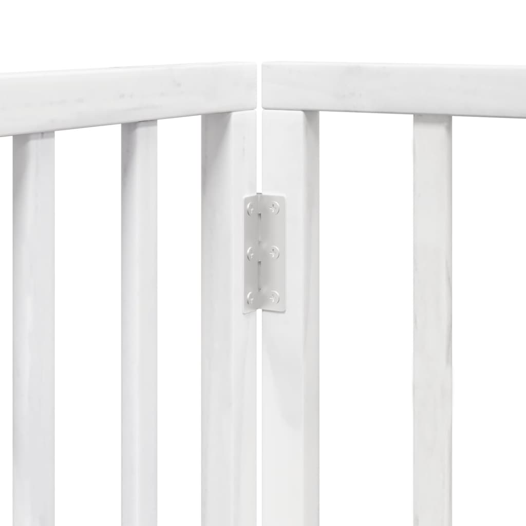 Poartă pentru câini pliabilă, 3 panouri, alb, 150 cm, lemn plop GartenMobel Dekor