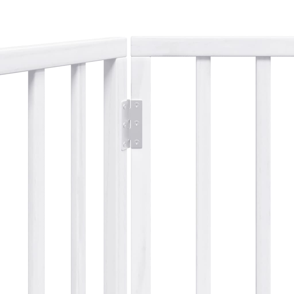 Poartă pentru câini pliabilă, 3 panouri, alb, 150 cm, lemn plop GartenMobel Dekor