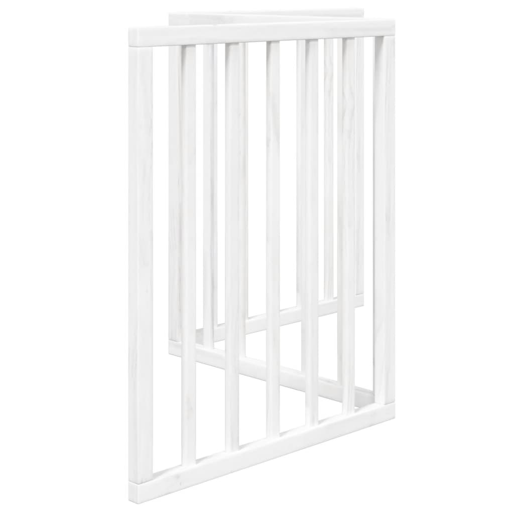 Poartă pentru câini pliabilă, 3 panouri, alb, 150 cm, lemn plop GartenMobel Dekor