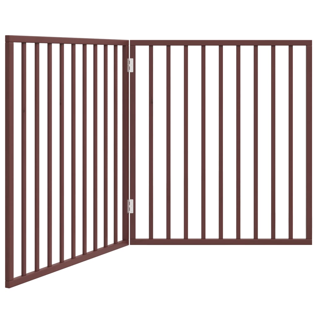 Poartă pentru câini pliabilă 2 panouri maro, 160 cm, lemn plop GartenMobel Dekor