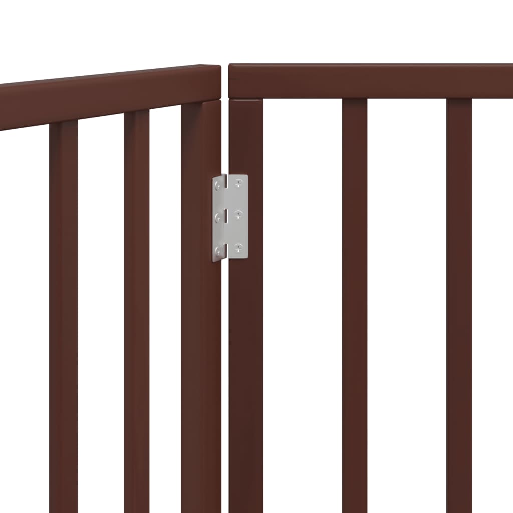 Poartă pentru câini pliabilă 2 panouri maro, 160 cm, lemn plop GartenMobel Dekor