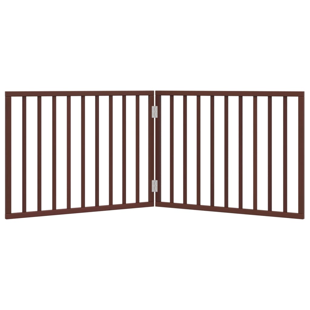Poartă pentru câini pliabilă 2 panouri maro, 160 cm, lemn plop GartenMobel Dekor