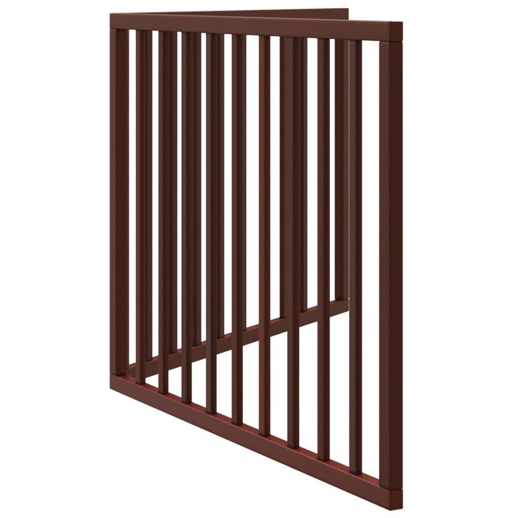 Poartă pentru câini pliabilă 2 panouri maro, 160 cm, lemn plop GartenMobel Dekor