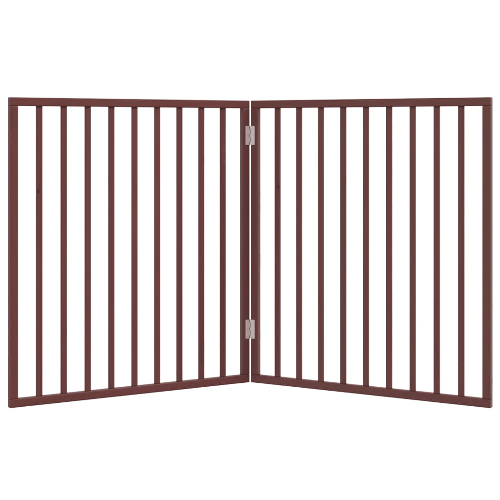 Poartă pentru câini pliabilă 2 panouri maro, 160 cm, lemn plop GartenMobel Dekor