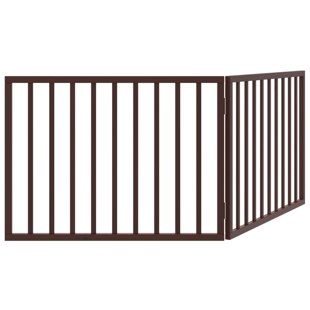 Poartă pentru câini pliabilă 2 panouri maro, 160 cm, lemn plop GartenMobel Dekor