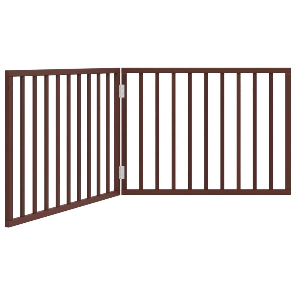 Poartă pentru câini pliabilă 2 panouri maro, 160 cm, lemn plop GartenMobel Dekor