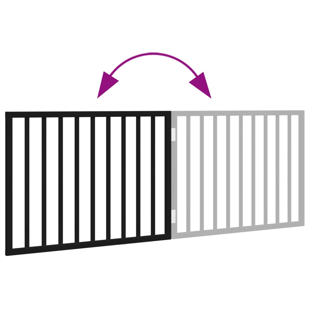 Poartă pentru câini pliabilă 2 panouri negru, 160 cm, lemn plop GartenMobel Dekor