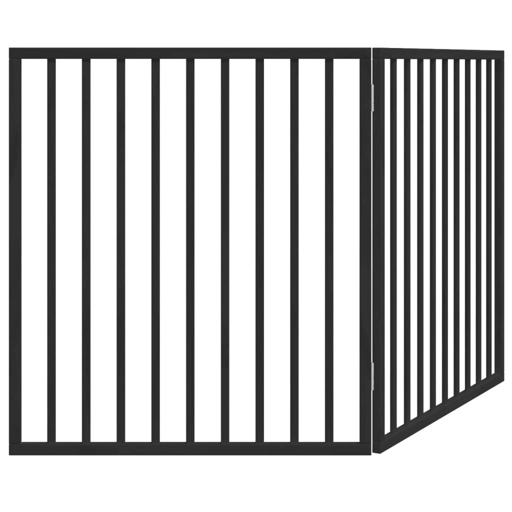 Poartă pentru câini pliabilă 2 panouri negru, 160 cm, lemn plop GartenMobel Dekor