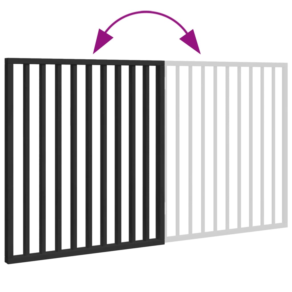 Poartă pentru câini pliabilă 2 panouri negru, 160 cm, lemn plop GartenMobel Dekor