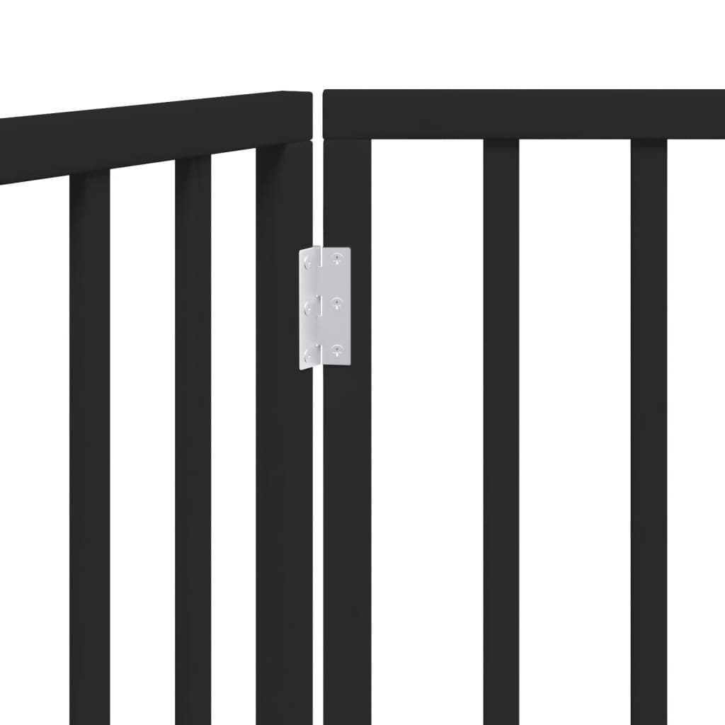 Poartă pentru câini pliabilă 2 panouri negru, 160 cm, lemn plop GartenMobel Dekor