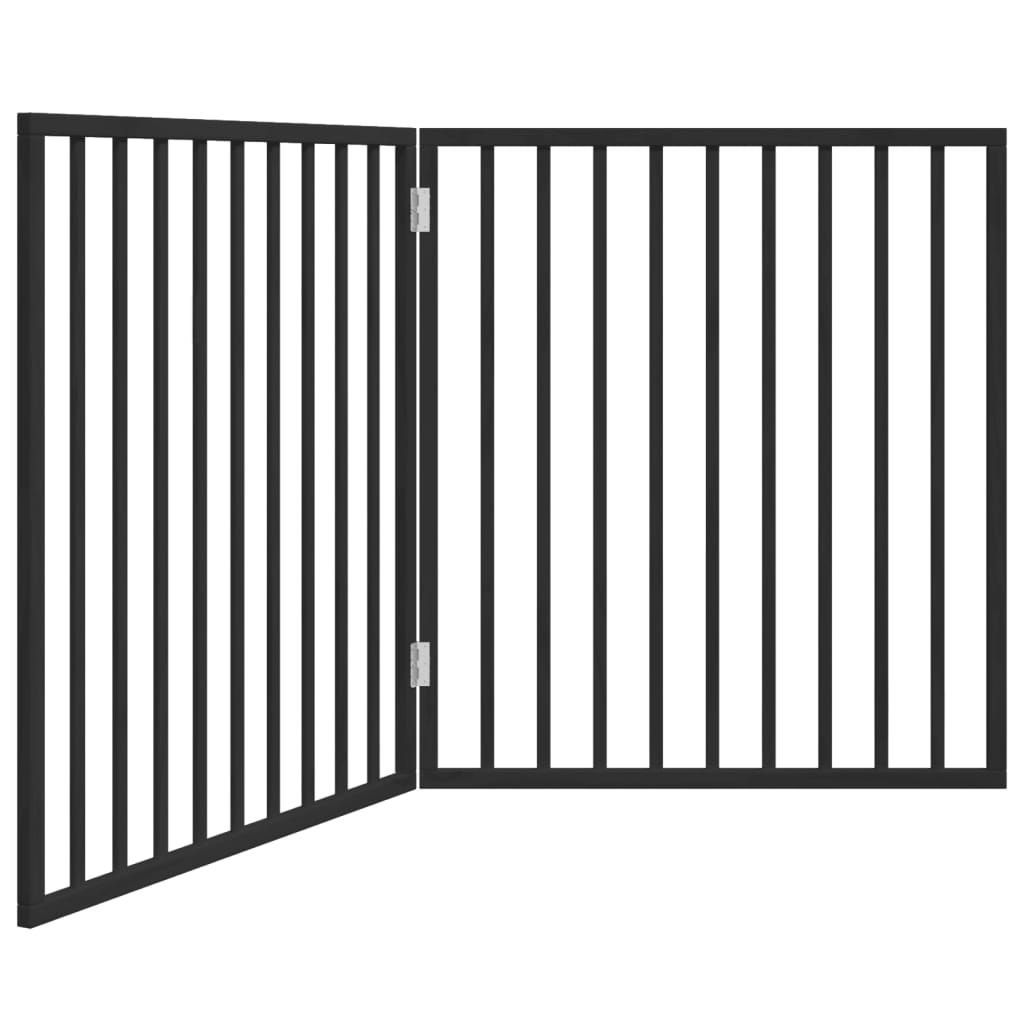 Poartă pentru câini pliabilă 2 panouri negru, 160 cm, lemn plop GartenMobel Dekor