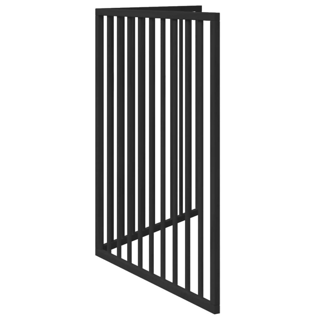 Poartă pentru câini pliabilă 2 panouri negru, 160 cm, lemn plop GartenMobel Dekor