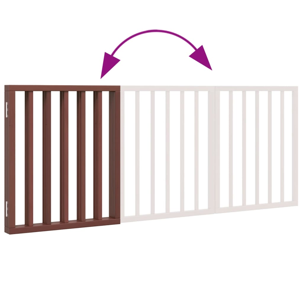 Poartă pentru câini pliabilă 3 panouri maro, 150 cm, lemn plop GartenMobel Dekor