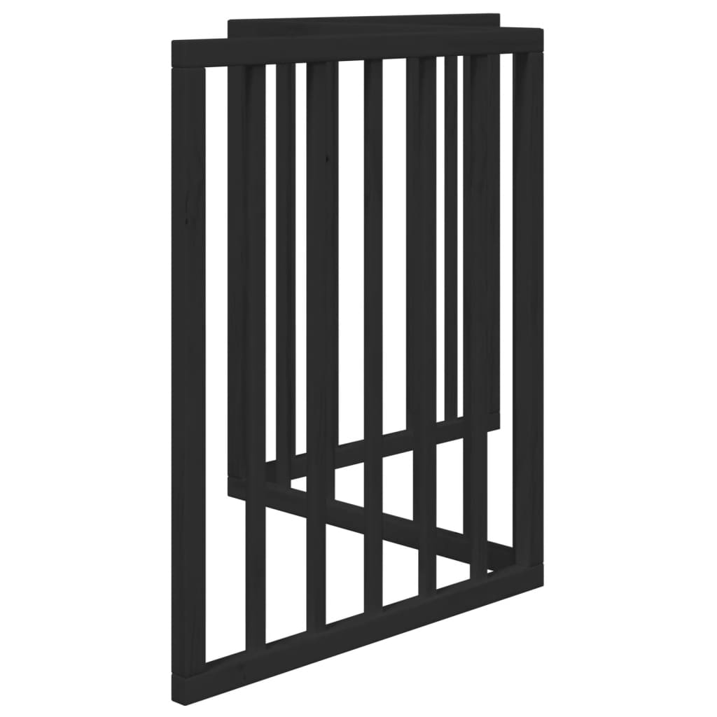 Poartă pentru câini pliabilă 3 panouri negru, 150 cm, lemn plop GartenMobel Dekor