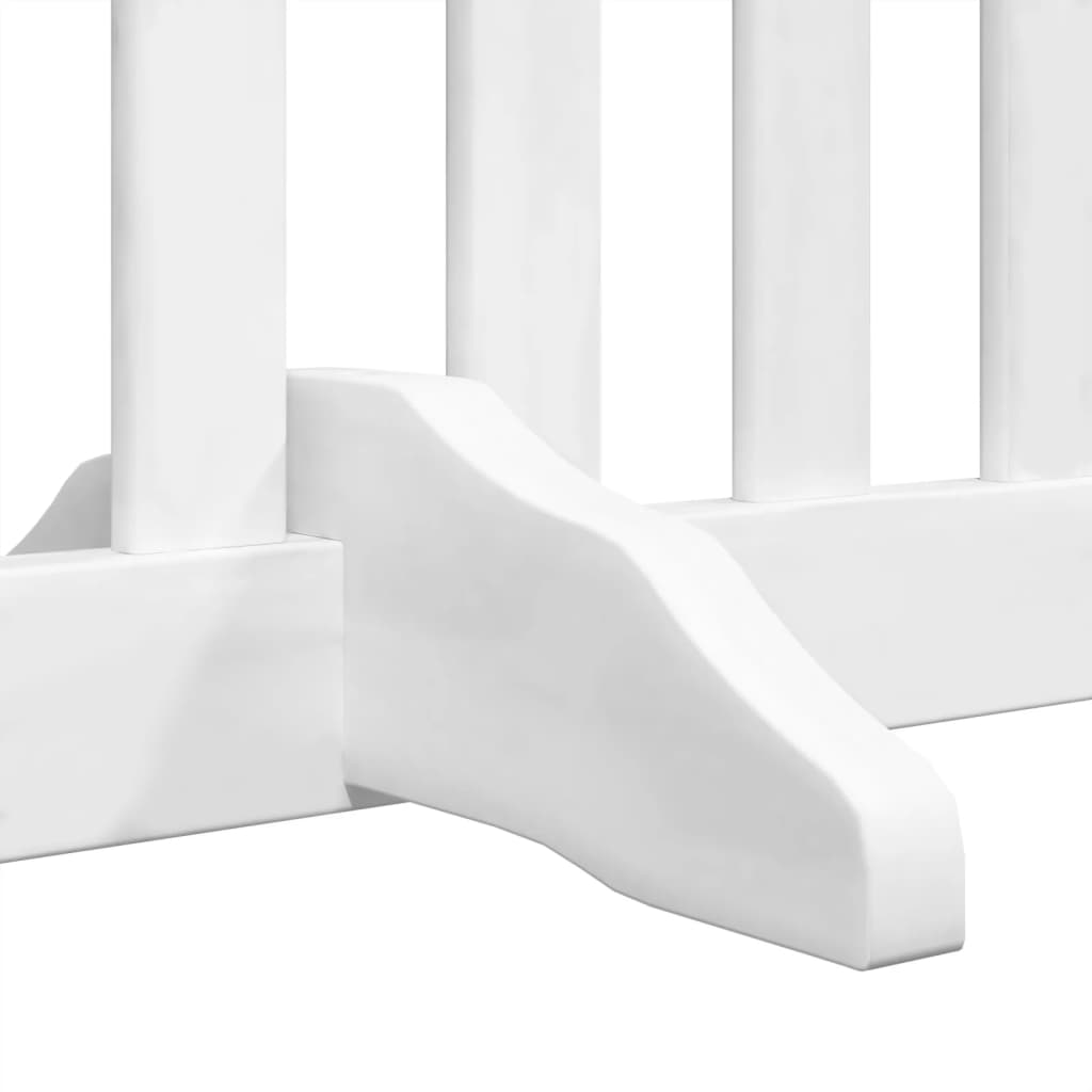 Poartă câini pliabilă cu ușă, 4 panouri, alb, 320 cm, lemn plop GartenMobel Dekor