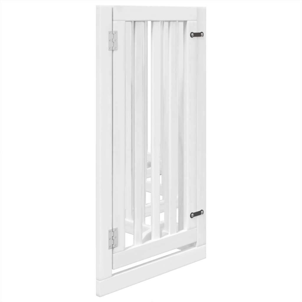 Poartă câini pliabilă cu ușă, 6 panouri, alb, 300 cm, lemn plop GartenMobel Dekor