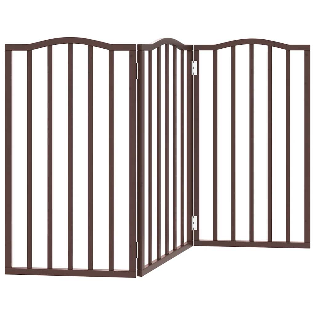 Poartă de câini pliabilă 3 panouri stejar maro 150 cm lemn plop GartenMobel Dekor