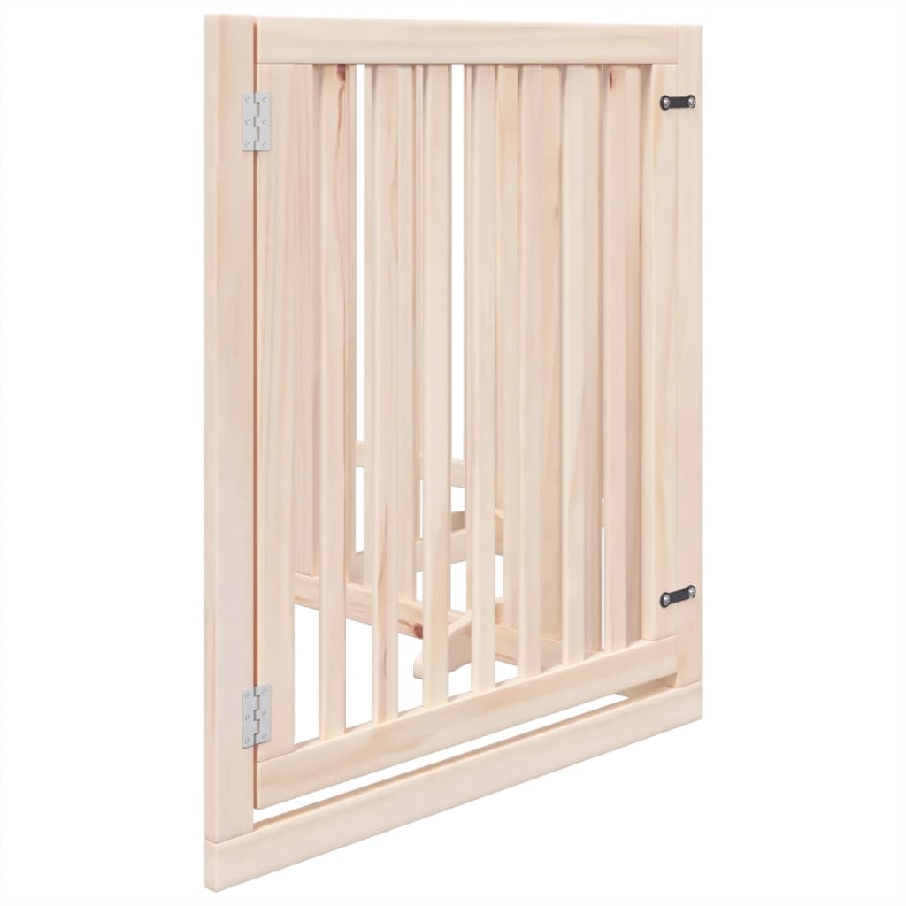 Poartă de câini pliabilă cu ușă, 4 panouri, 320 cm, lemn plop GartenMobel Dekor