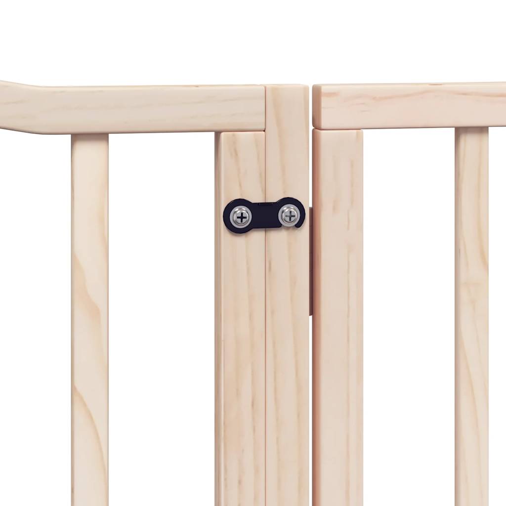Poartă de câini pliabilă cu ușă, 4 panouri, 320 cm, lemn plop GartenMobel Dekor