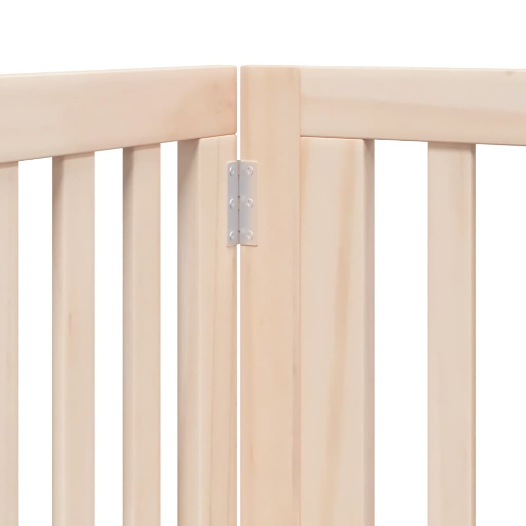 Poartă de câini pliabilă cu ușă, 4 panouri, 320 cm, lemn plop GartenMobel Dekor