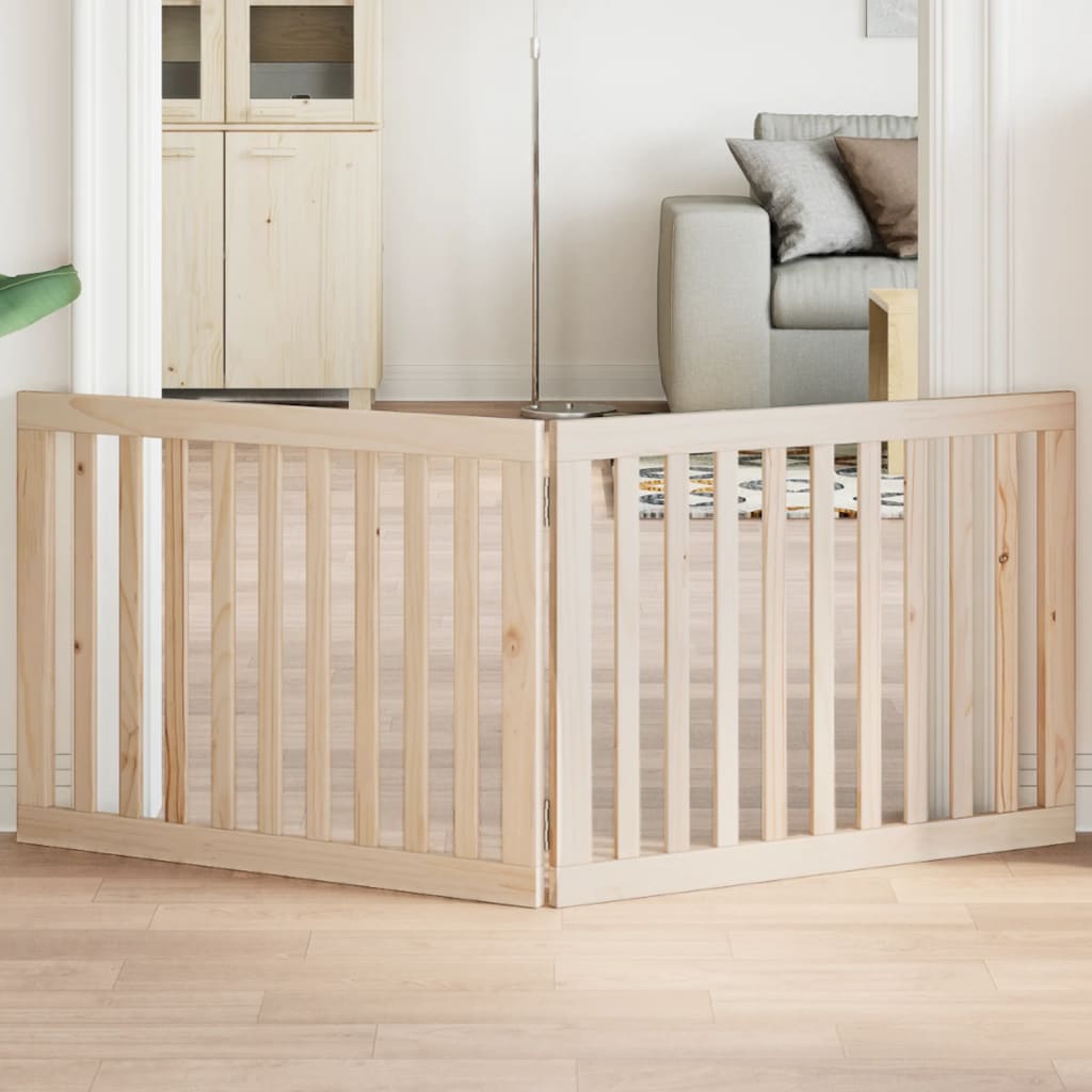 Poartă pentru câini pliabilă, 2 panouri, 160 cm, lemn de plop GartenMobel Dekor