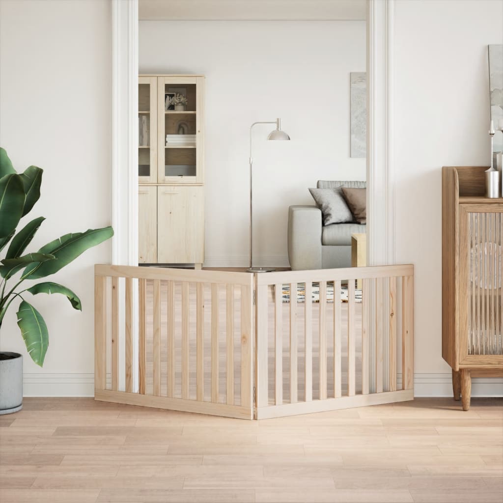 Poartă pentru câini pliabilă, 2 panouri, 160 cm, lemn de plop GartenMobel Dekor