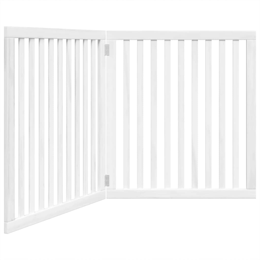 Poartă pentru câini pliabilă, 2 panouri, alb, 160 cm, lemn plop GartenMobel Dekor